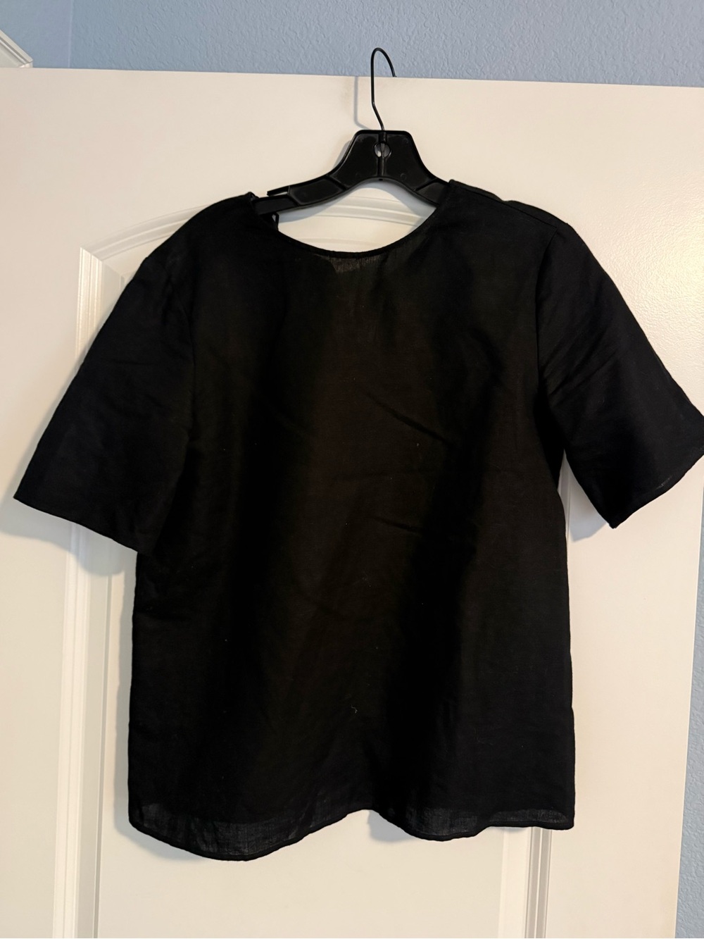 Zara Black Short Sleeve Tunic Top